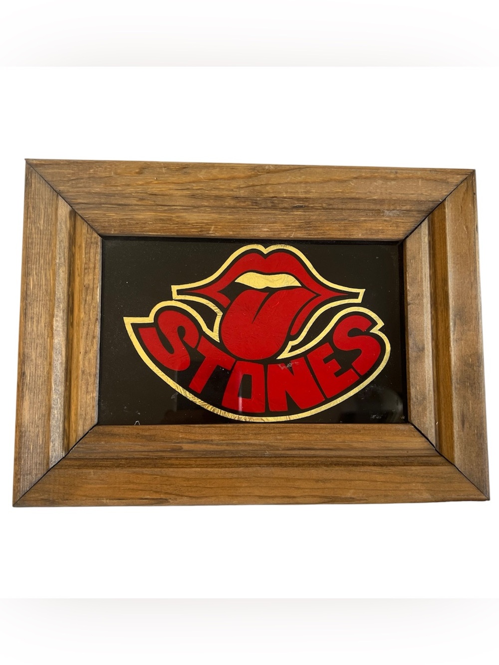 1970’s Rolling Stones Hot Lips framed carnival picture